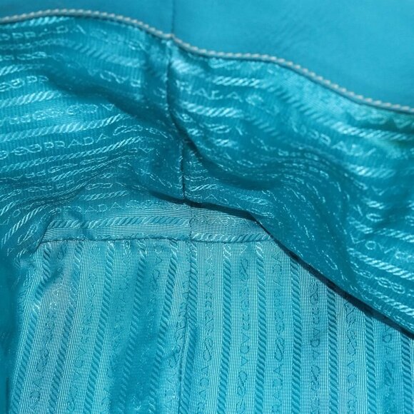 PRADA Hand Bag Nylon Turquoise Blue Auth 81466 - Picture 11 of 16